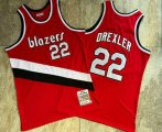 Wholesale Cheap Portland Trail Blazers #22 Clyde Drexler Red 1983-84 Hardwood Classics Soul AU Throwback Jersey