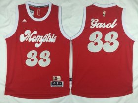 Wholesale Cheap Men\'s Memphis Grizzlies #33 Marc Gasol Revolution 30 Swingman 2015-16 Retro Red Jersey