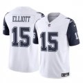 Cheap Men's Dallas Cowboys #15 Ezekiel Elliott White 2023 F.U.S.E Color Rush Limited Football Stitched Jersey