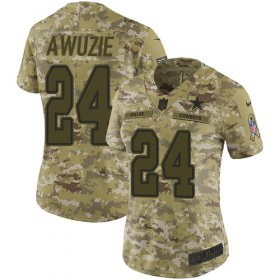 Wholesale Cheap Nike Cowboys #24 Chidobe Awuzie Camo Women\'s Stitched NFL Limited 2018 Salute to Service Jersey