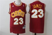 Wholesale Cheap Men's Cleveland Cavaliers 23 Lebron James Burgundy Hardwood Classics Swingman Jersey