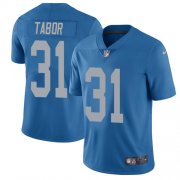 Wholesale Cheap Nike Lions #31 Teez Tabor Blue Throwback Men's Stitched NFL Vapor Untouchable Limited Jersey