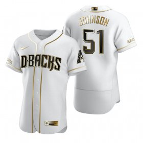 Wholesale Cheap Arizona Diamondbacks #51 Randy Johnson White Nike Men\'s Authentic Golden Edition MLB Jersey