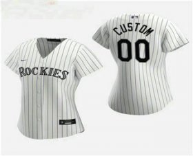 Wholesale Cheap Women\'s Custom Colorado Rockies 2020 White Home Nike Jersey