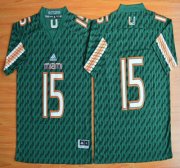 Wholesale Cheap Miami Hurricanes #15 Brad Kaaya Green 2015 College Football Jersey