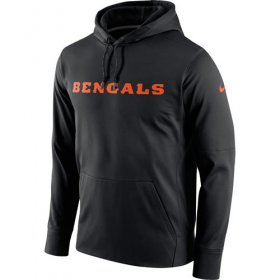 Wholesale Cheap Men\'s Cincinnati Bengals Nike Black Circuit Wordmark Essential Performance Pullover Hoodie