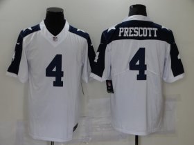 Wholesale Cheap Men\'s Dallas Cowboys #4 Dak Prescott White Thanksgiving 2017 Vapor Untouchable Stitched NFL Nike Limited Jersey