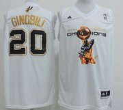 Wholesale Cheap San Antonio Spurs #20 Manu Ginobili Revolution 30 Swingman 2014 Champions White Jersey