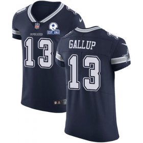 Wholesale Cheap Nike Cowboys #13 Michael Gallup Navy Blue Team Color Men\'s Stitched With Established In 1960 Patch NFL Vapor Untouchable Elite Jersey