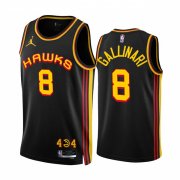 Wholesale Cheap Men's Atlanta Hawks #8 Danilo Gallinari 2022-23 Black Statement Edition Stitched Jersey