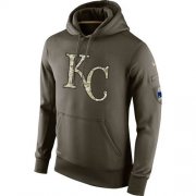 Wholesale Cheap Men's Kansas City Royals Nike Olive Salute To Service KO Performance Hoodie