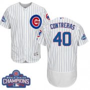 Wholesale Cheap Cubs #40 Willson Contreras White Flexbase Authentic Collection 2016 World Series Champions Stitched MLB Jersey