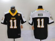 Men's Green Bay Packers #11 Jayden Reed Black White 2024 F.U.S.E. Home Patch 13 Time World Champions Vapor Untouchable Limited Stitched Jersey