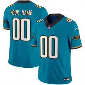 Men\'s Jacksonville Jaguars Active Player Custom Teal 2024 F.U.S.E. Prowler Throwback Vapor Limited Stitched Football Jersey