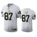 Wholesale Cheap Kansas City Chiefs #87 Travis Kelce Men's Nike White Golden Edition Vapor Limited NFL 100 Jersey