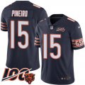 Wholesale Cheap Nike Bears #15 Eddy Pineiro Navy Blue Team Color Men's 100th Season Stitched NFL Vapor Untouchable Limited Jersey