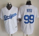 Wholesale Cheap Dodgers #99 Hyun-Jin Ryu White New Cool Base Stitched MLB Jersey