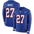 Wholesale Cheap Nike Bills #27 Tre'Davious White Royal Blue Team Color Men's Stitched NFL Limited Therma Long Sleeve Jersey