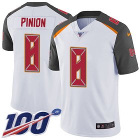 Wholesale Cheap Nike Buccaneers #8 Bradley Pinion White Men\'s Stitched NFL 100th Season Vapor Untouchable Limited Jersey