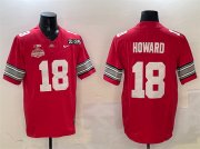 Cheap Men's Ohio State Buckeyes #18 Will Howard Red 2025 CFP Final With National Champions Patch F.U.S.E. Vapor Limited Stitched Football Jersey