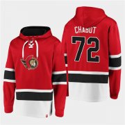 Wholesale Cheap Men's Ottawa Senators #72 Thomas Chabot Red Ageless Must-Have Lace-Up Pullover Hoodie