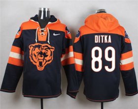 Wholesale Cheap Nike Bears #89 Mike Ditka Navy Blue Player Pullover NFL Hoodie