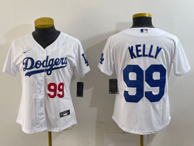 Cheap Women\'s Los Angeles Dodgers #99 Joe Kelly Number White Stitched Cool Base Nike Jersey