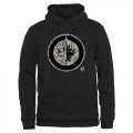 Wholesale Cheap Men's Winnipeg Jets Black Rink Warrior Pullover Hoodie