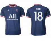 Wholesale Cheap Men 2021-2022 Club Paris Saint-Germain home aaa version blue 18 Soccer Jersey