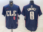 Cheap Men's Cleveland Guardians #0 Andres Gimenez Navy 2024 City Connect Limited Stitched Jerseys