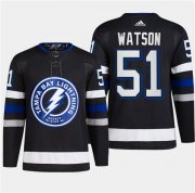 Cheap Men's Tampa Bay Lightning #51 Austin Watson Black 2024 Stadium Series Stitched Jersey