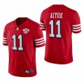 Wholesale Cheap Men San Francisco 49ers #11 Brandon Aiyuk 75th Anniversary Red Throwback Jersey