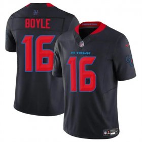 Cheap Men\'s Houston Texans #16 Tim Boyle Navy 2024 2nd Alternate F.U.S.E Vapor Stitched Jersey