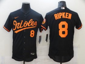 Wholesale Cheap Men\'s Baltimore Orioles #8 Cal Ripken Jr. Black Stitched MLB Flex Base Nike Jersey