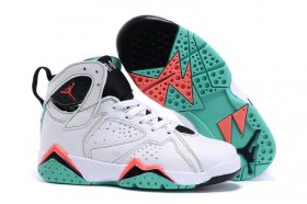 Wholesale Cheap Kids\' Air Jordan 7 Retro Shoes White/pink-green-black