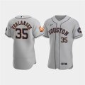 Wholesale Cheap Men's Houston Astros #35 Justin Verlander Gray 60th Anniversary Flex Base Stitched Baseball Jersey