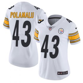 Wholesale Cheap Nike Steelers #43 Troy Polamalu White Women\'s Stitched NFL Vapor Untouchable Limited Jersey