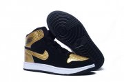 Wholesale Cheap Air Jordan 1 I Retro Shoes Black/gold-white