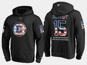 Wholesale Cheap Bruins #15 Milt Schmidt NHL Banner Wave Usa Flag Black Hoodie