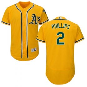 Wholesale Cheap Athletics #2 Tony Phillips Gold Flexbase Authentic Collection Stitched MLB Jersey