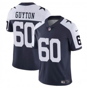 Cheap Men\'s Dallas Cowboys #60 Tyler Guyton Navy White 2024 Draft Vapor Untouchable Thanksgiving Limited Football Stitched Jersey