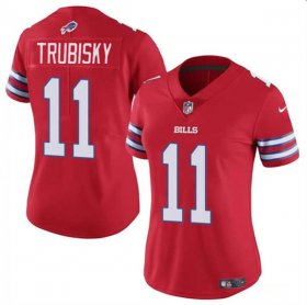 Cheap Women\'s Buffalo Bills #11 Mitch Trubisky Red Vapor Stitched Football Jersey(Run Small)