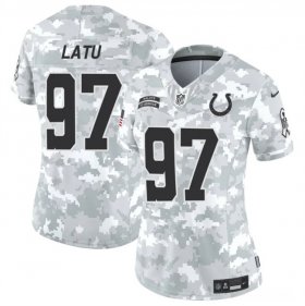 Cheap Women\'s Indianapolis Colts #97 Laiatu Latu 2024 F.U.S.E Arctic Camo Salute To Service Limited Stitched Jersey(Run Small)