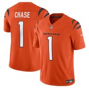 Cheap Men's Cincinnati Bengals #1 Ja'Marr Chase Orange 2023 F.U.S.E. Vapor Untouchable Limited Stitched Jersey