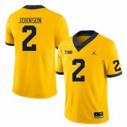 Cheap Men's Michigan Wolverines #2 Will Johnson Yellow Stitched Jersey