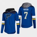 Wholesale Cheap Blues #7 Patrick Maroon Blue 2018 Pullover Platinum Hoodie