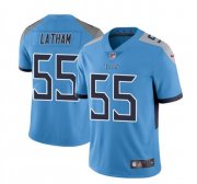 Cheap Men's Tennessee Titans #55 JC Latham Blue 2024 Draft Vapor Limited Football Stitched Jersey