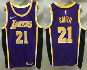 Wholesale Cheap Men\'s Los Angeles Lakers #21 JR Smith Purple 2020 Nike Swingman Printed NBA Jersey