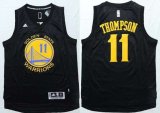 Wholesale Cheap Men's Golden State Warriors #11 Klay Thompson Revolution 30 Swingman 2014 New Black With Gold Jersey