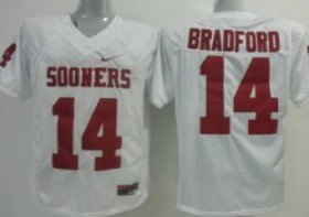 Wholesale Cheap Oklahoma Sooners #14 Sam Bradford White Jersey